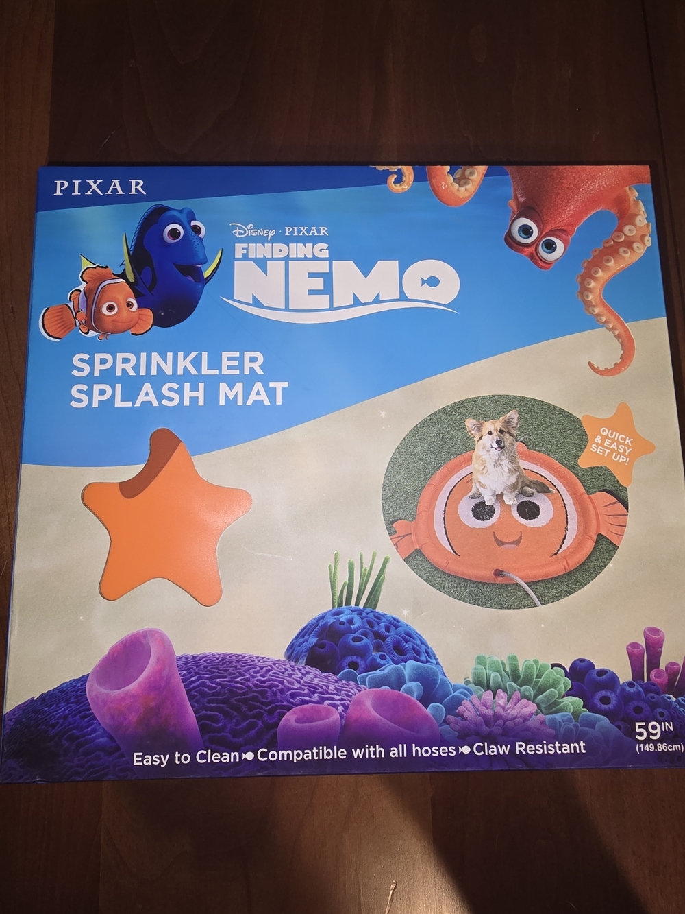 Disney Finding Nemo 🐠 59" Orange Sprinkler Splash Mat, New in Box!